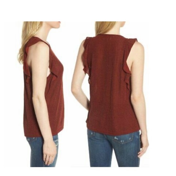 Madewell Ruffle Sleeve Sparkle Tank - Size XL - Picture 5 of 5